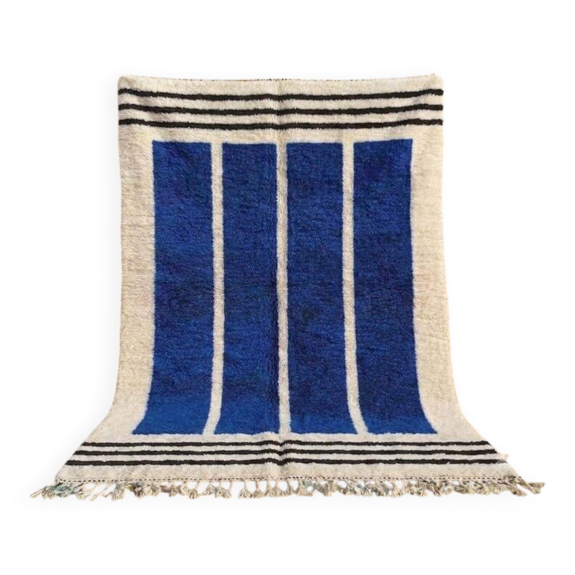 Handwoven natural wool rug, traditional size 3/4 m custom-made.