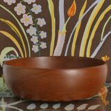 Mid-Century Modern Solid Teak Wood Bowl, Sweden 1960s