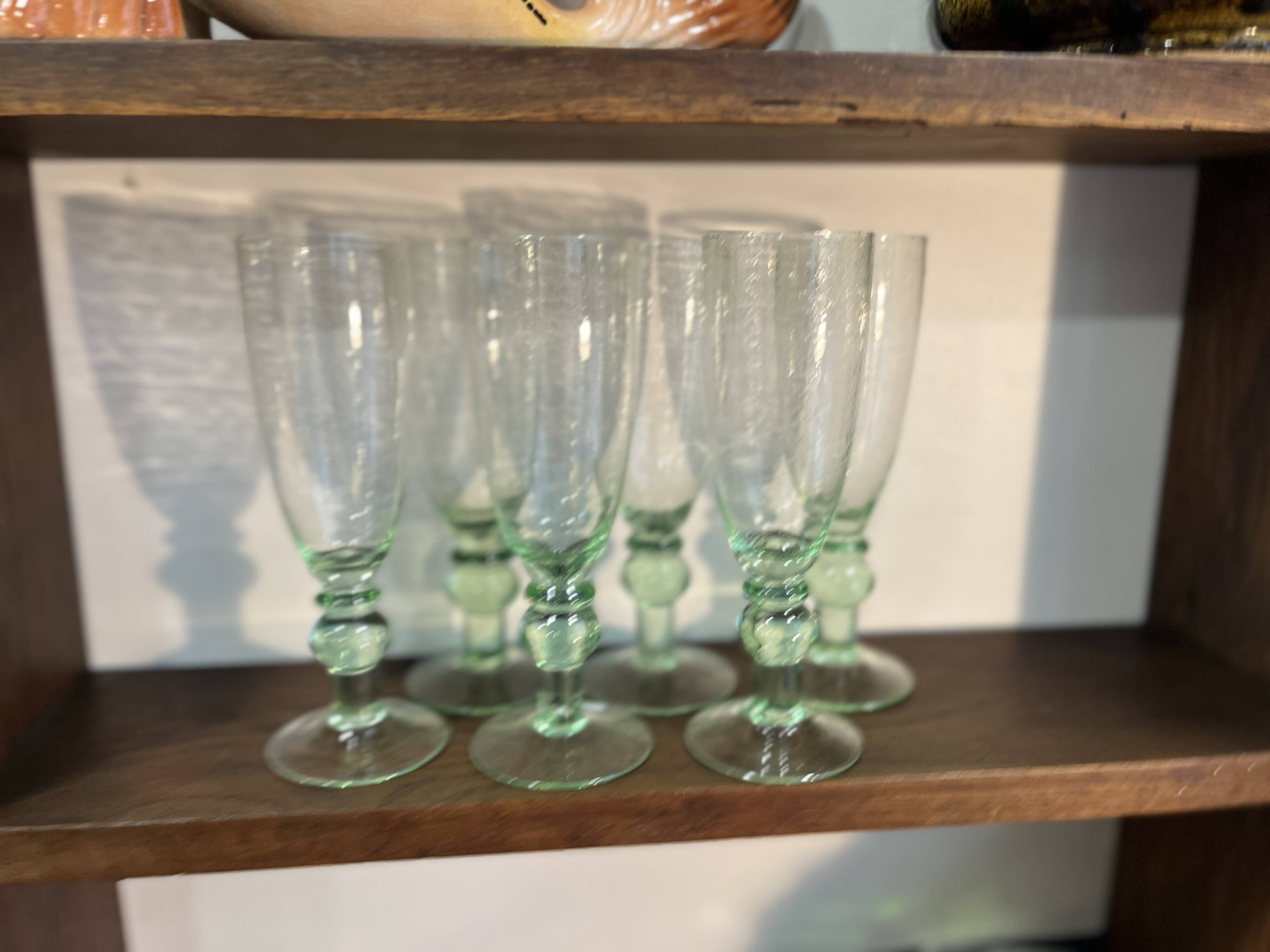 Bubbled glass flutes Montauroux