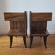 Pair of Art Deco bedside tables with flame veining, 1930s.