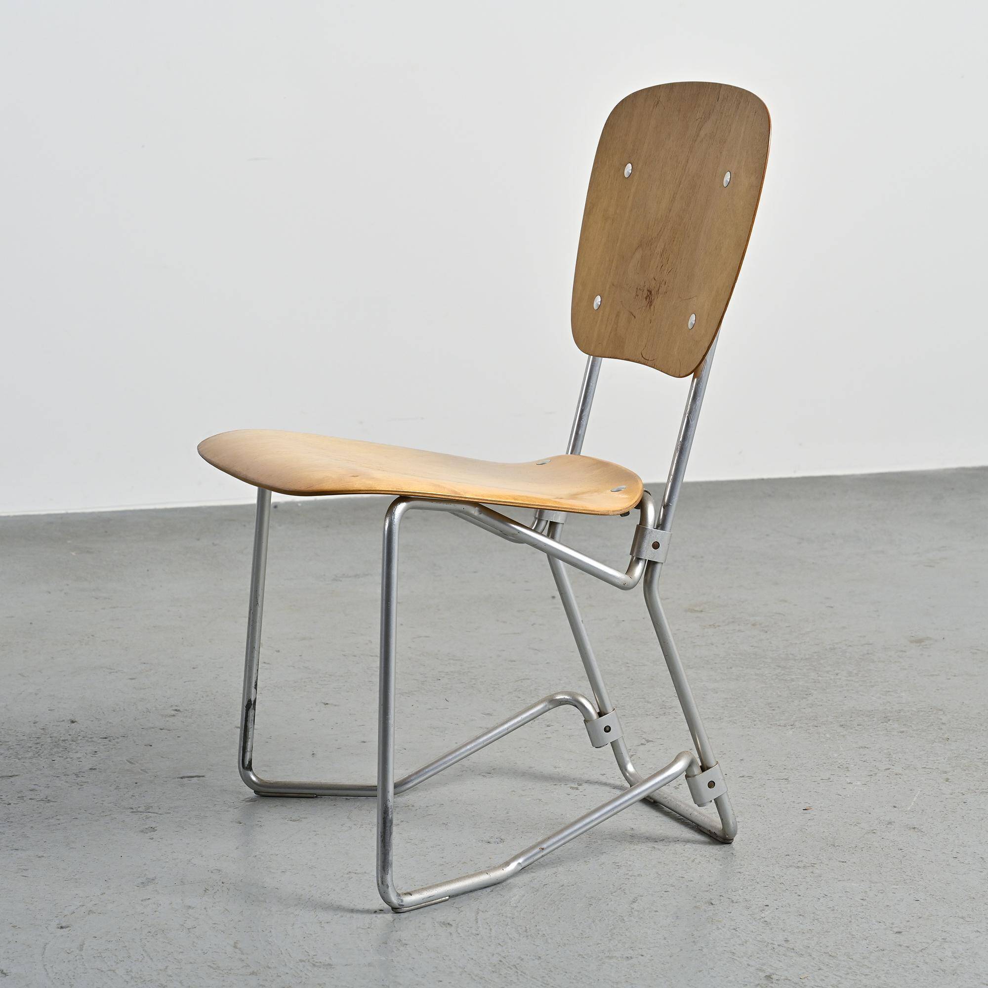 Set of 6 Alu-Flex chairs by Armin Wirth, circa 1965.