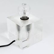 Cubic table or postmodern accent lamp in lucite, Italy, 1970s