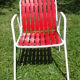 4 armchairs EMU model Rio Italian vintage 2 red and 2 white