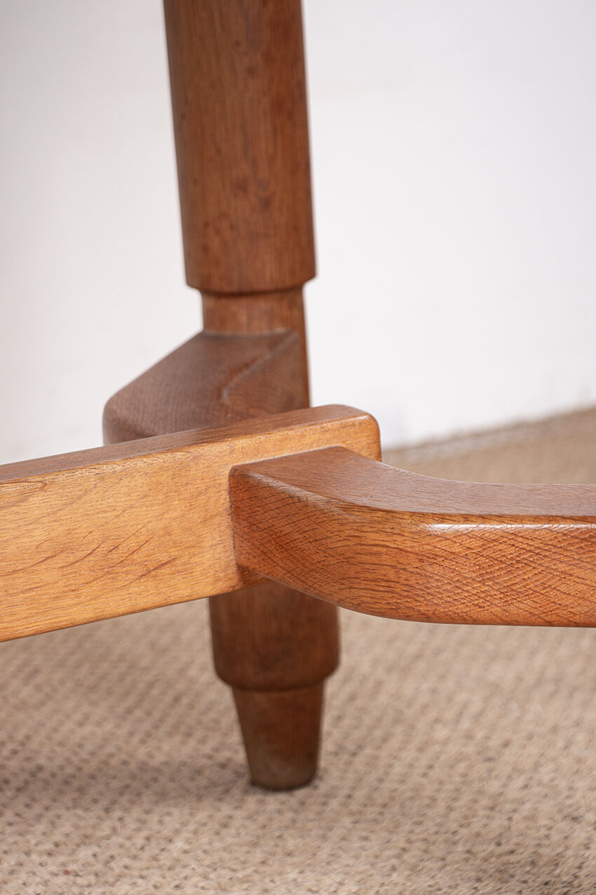 Large extendable dining table, 320 cm, in oak, Guillerme and Chambron.