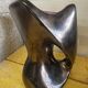Free-form vase in iridescent black and mauve ceramic, Germany 1960