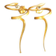 Pair of serpent "teo" lamp wall lights in gold aluminum, enzo ciampalini - 1970s