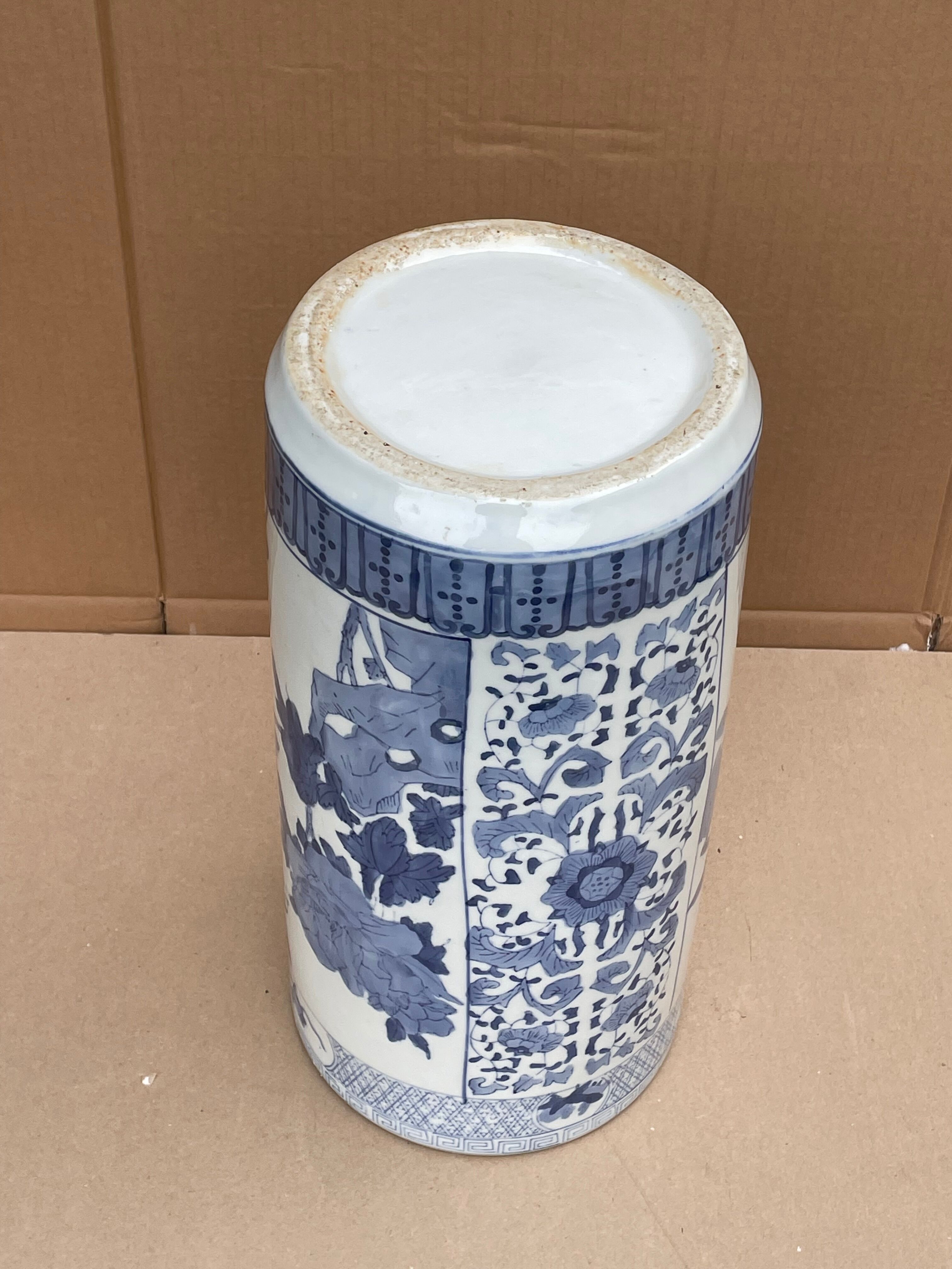 Umbrella door - cane holder - ceramic - bird patterns flowers