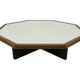 Table basse vintage design octogone années 1970 octogone wengé
