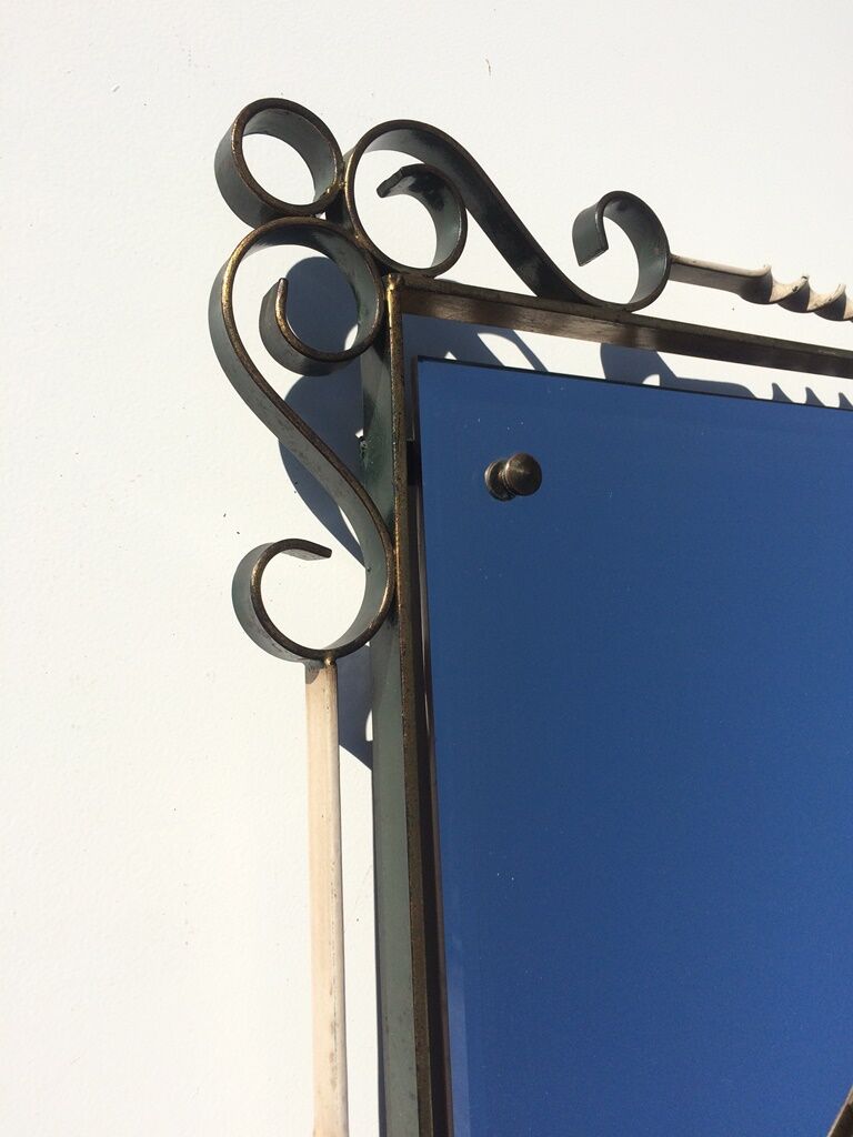 Miroir fer forgé " Hollywood Regency " 52 x 73 vintage 50s