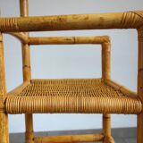 Vintage bamboo rattan high stool