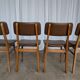 Vintage stol kamnik dining chairs (set of 4): mid-century leather seat