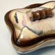 Antique Scandinavian ceramic cookie tin / candy box - 1960s