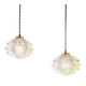 Pair of frosted glass pendant lights, artichoke-shaped, 1960s.