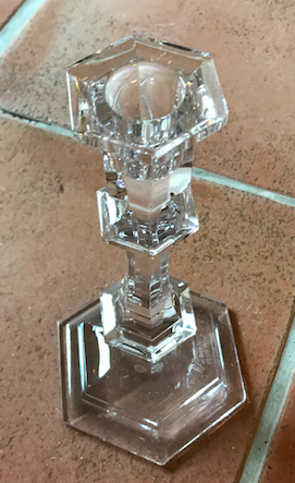 Baccarat crystal candlestick by P Starck (signed)