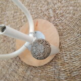 Wood & metal tripod workshop stool with industrial screws