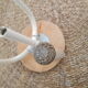 Wood & metal tripod workshop stool with industrial screws