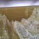 Vintage coffee table 70s chrome base and top resin effect marble green water
