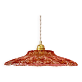 Vintage lampshade pendant light in pink molded glass - tableware collection -