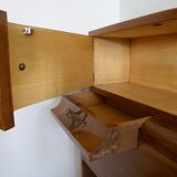 Cozy walnut bramble headboard for bed 140 x 190, from 1950