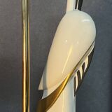 Beautiful Italian porcelain lamp from Florence, by Campostrini & Trallori, in the shape of a stork