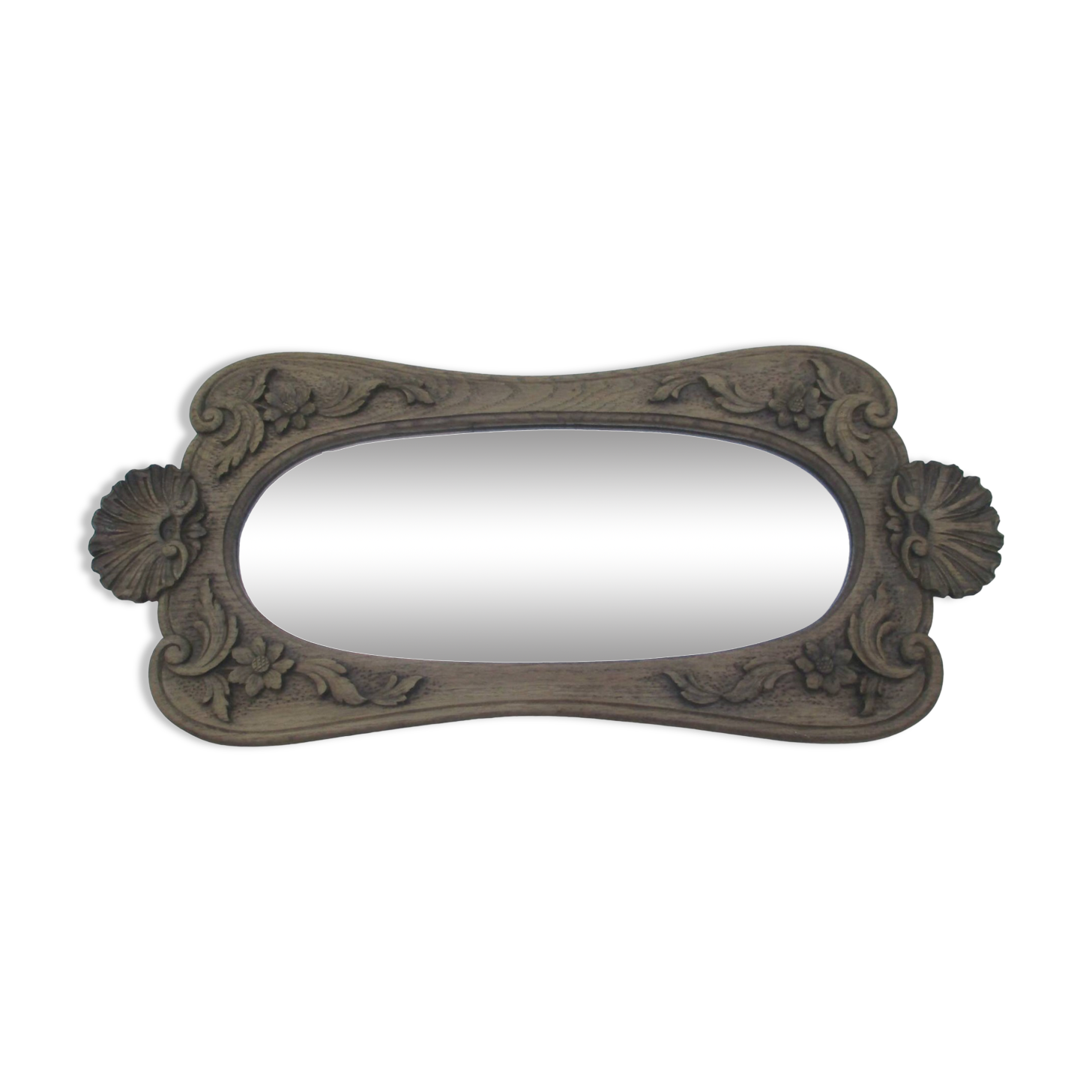 Antique carved wooden mirror