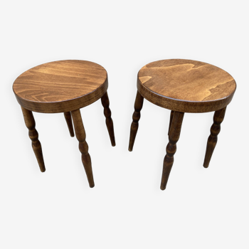 2 tabourets scandinave Baumann vintage