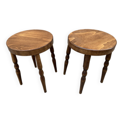 2 tabourets scandinave Baumann vintage