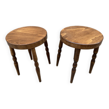 2 tabourets scandinave Baumann vintage