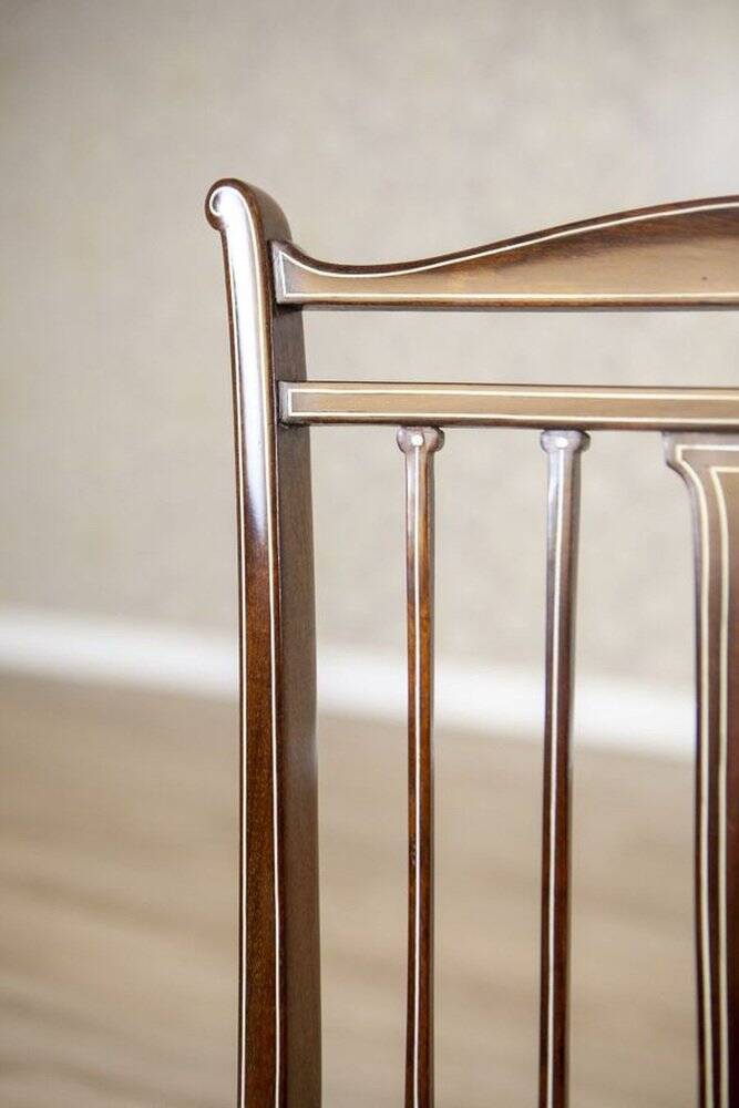 English Sheraton Style Armchairs and Chairs, Late 19th Century, Set of 4