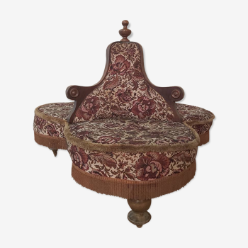 Ancien fauteuil borne 3 places XIXe siècle