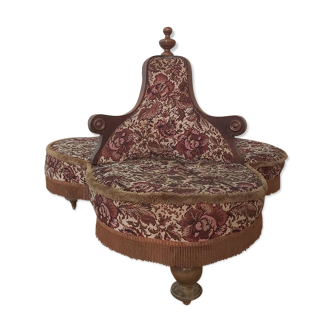 Old 3-seater terminal chair 19th century
