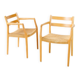 Oak Niels Møller model 67 papercord dining chair
