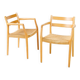 Oak Niels Møller model 67 papercord dining chair