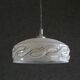 Antique pendant light in translucent grey clichy glass, molded - supplied with chrome socket