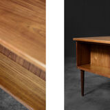 Vintage classic mid-century danish scandinavian modern teak bilateral desk, 1960s