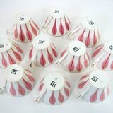 10 white ceramic coffee cups - Digoin 9604 France - vintage 50s