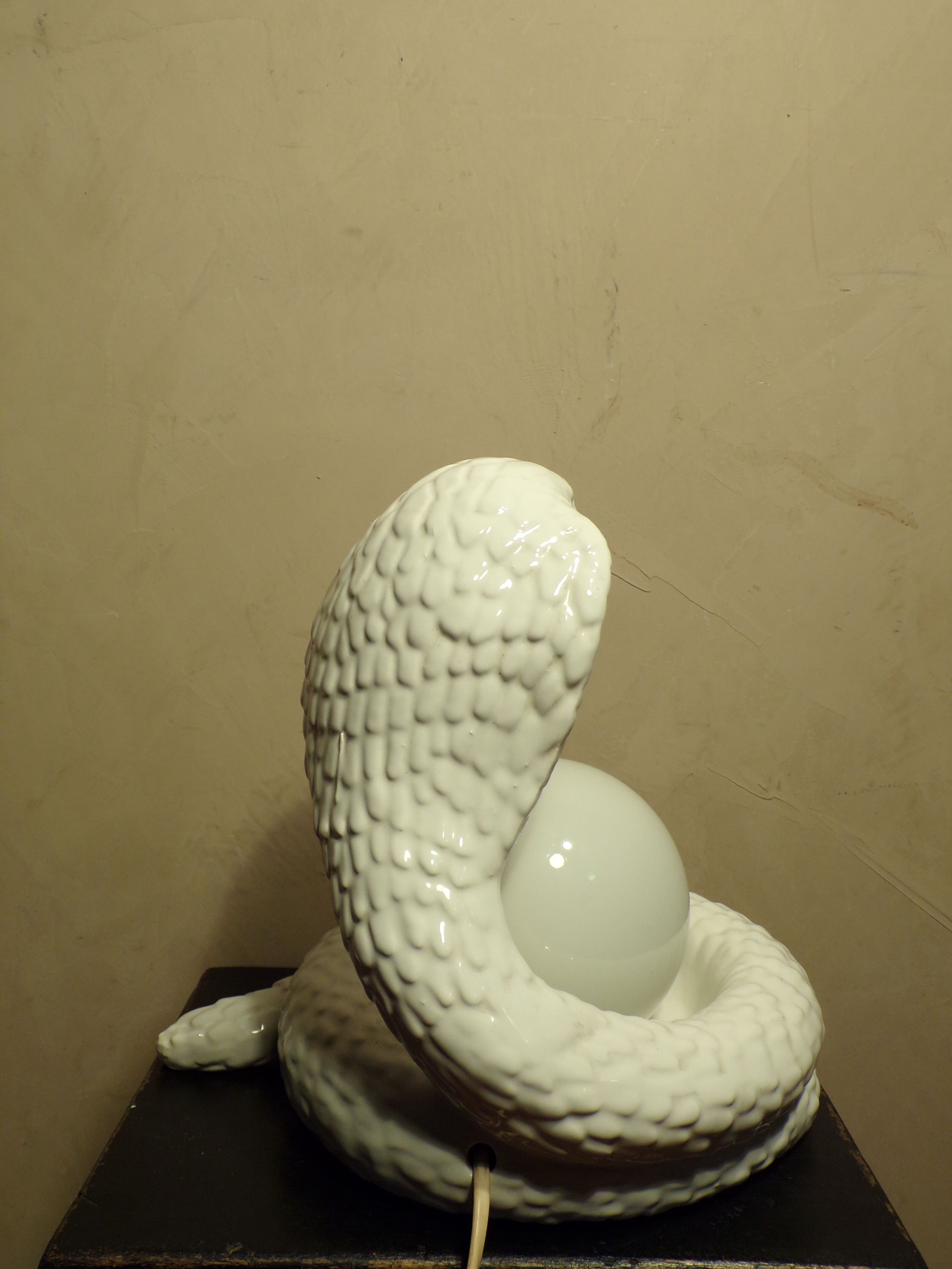 Vintage ceramic cobra lamp