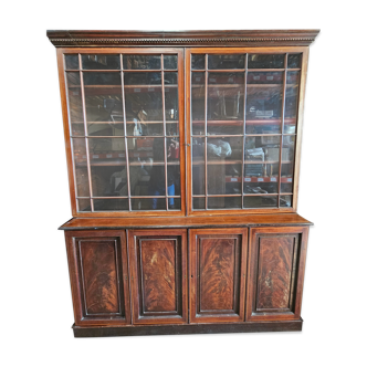 English mahogany bookcase with drawers