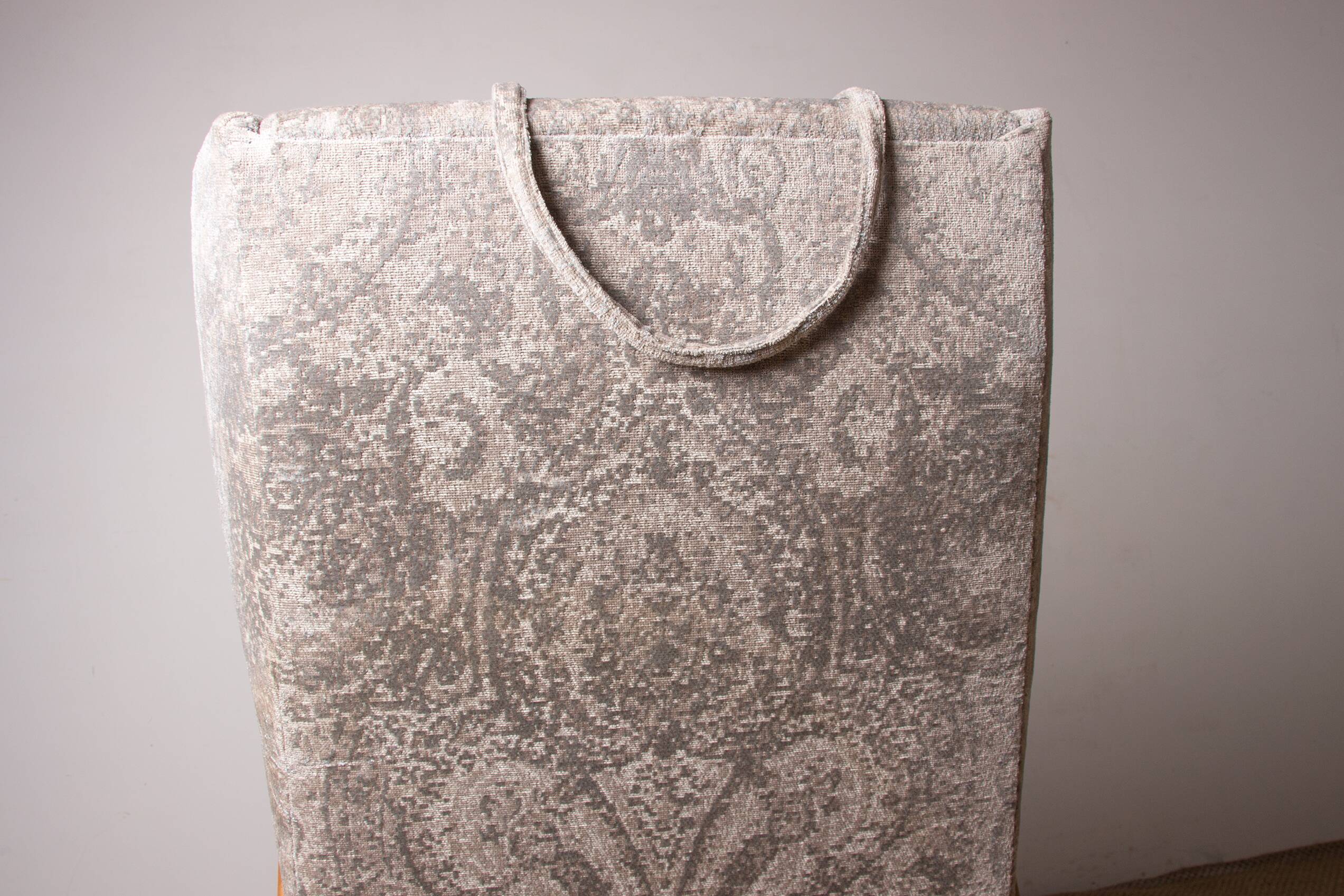 High armchair in curved beech and recent konkav fabric model by paul bode for federholz.