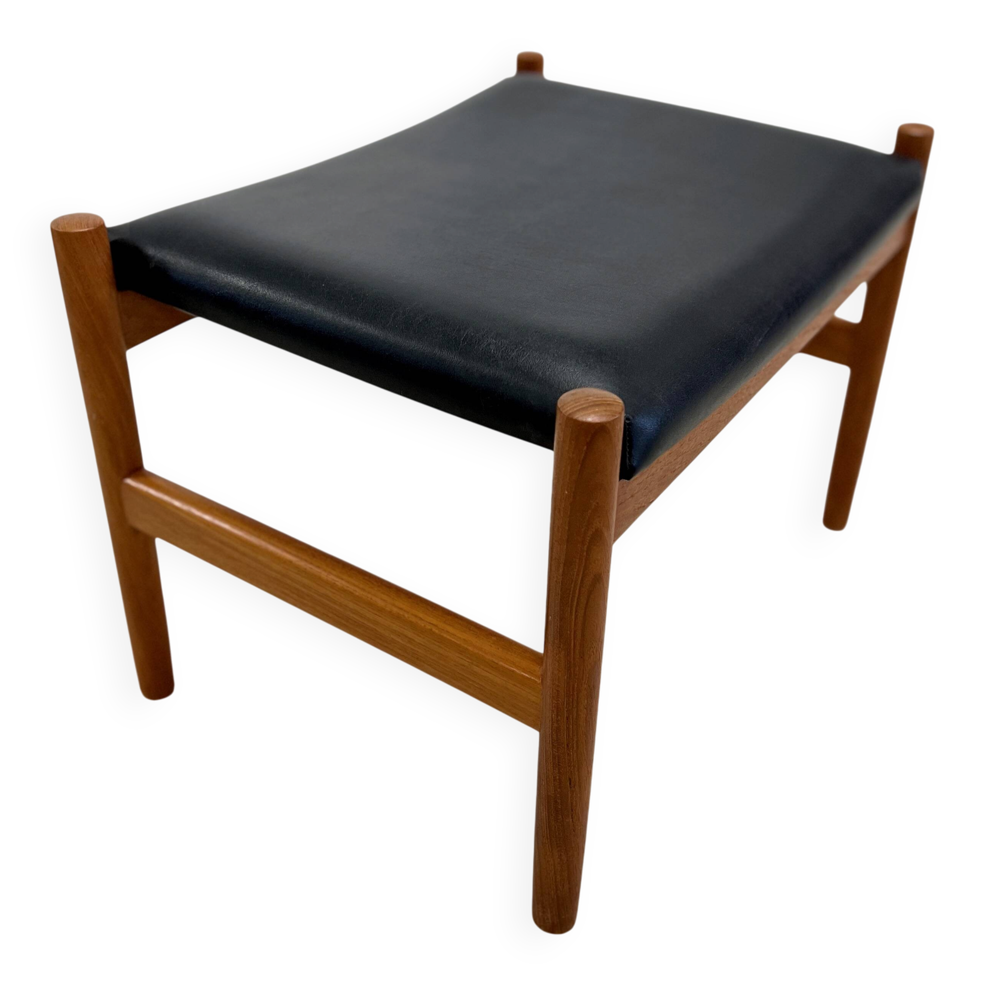 Vintage Danish Teak Footstool By Hugo Frandsen For Spøttrup, 1960s.