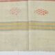 4x4 Cream Pale Red Square Vintage Kilim Rug, 136x142Cm