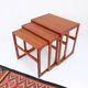 Nest tables in 1960s style, in gel-stained teak.
