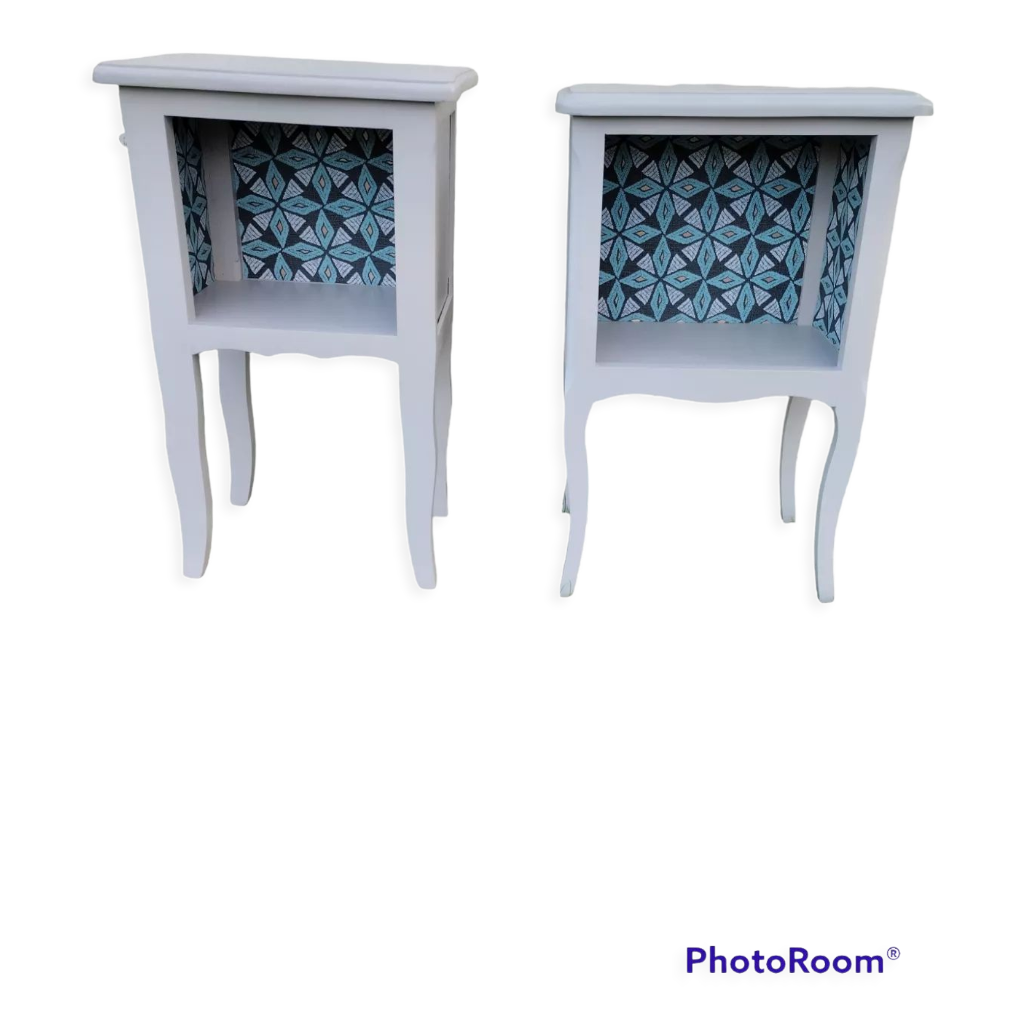 Taupe grey bedside tables