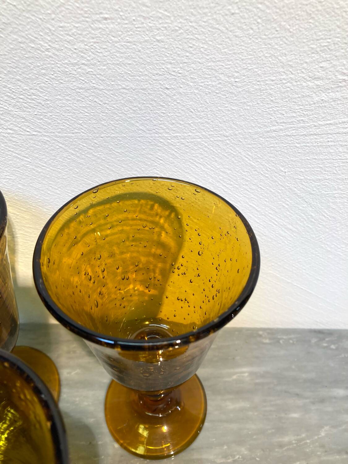 BIOT style stemmed glasses