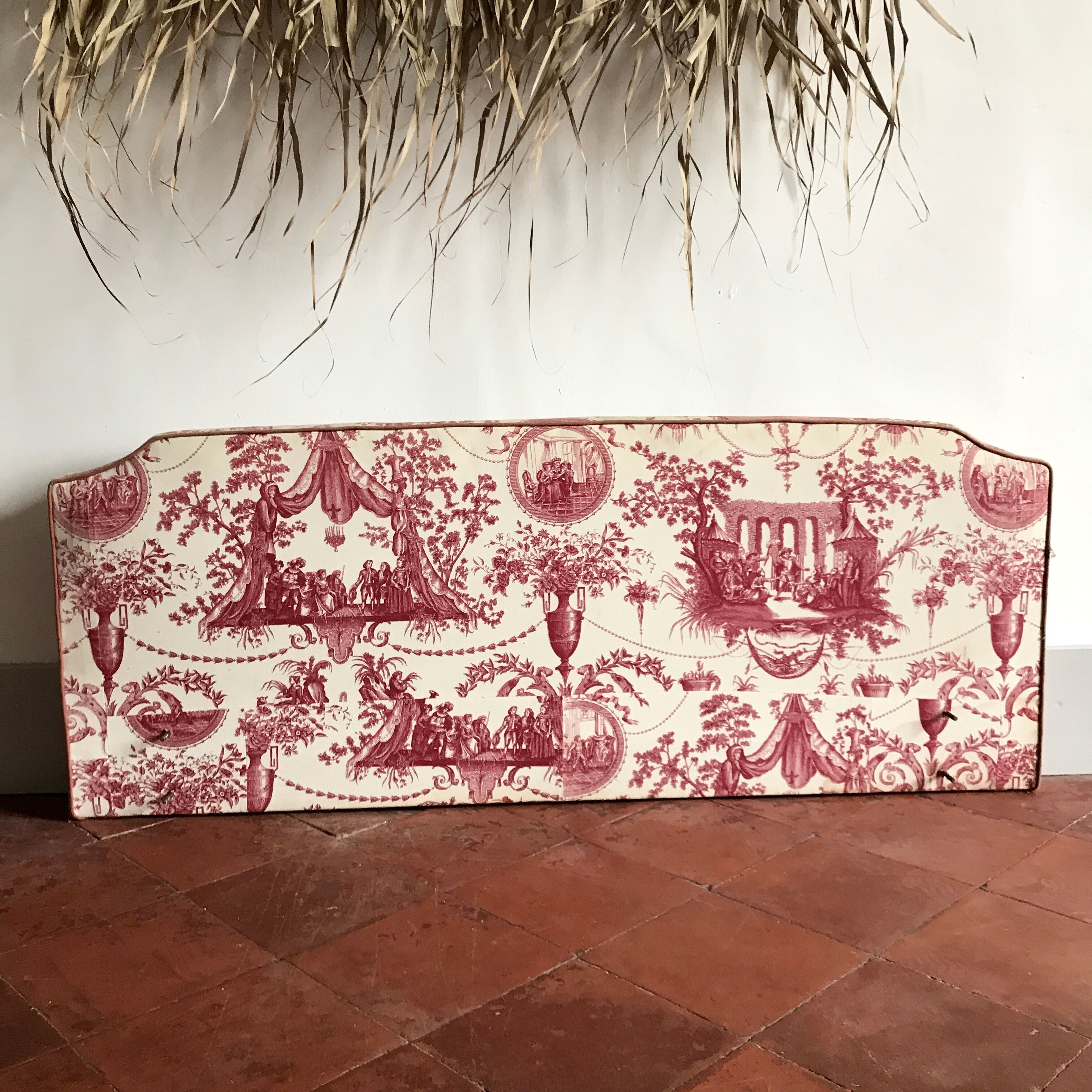 Toile Jouy fabric bedhead