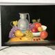 Painting oil on canvas colorful still life vintage