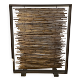 Exotic wood and bamboo privacy screen