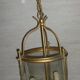 Glass lantern and gilded brass, antique pendant lamp