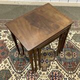 Set of English mahogany nesting tables from the 1950s