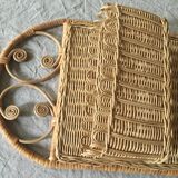 Natural rattan wall shelf